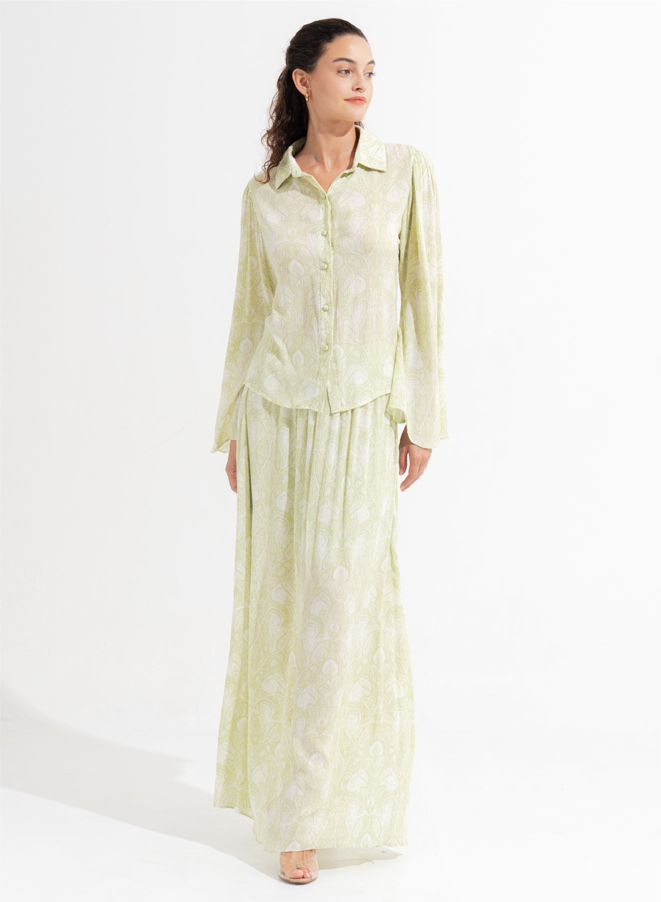 Phoebe Maxi Skirt Leia Matcha