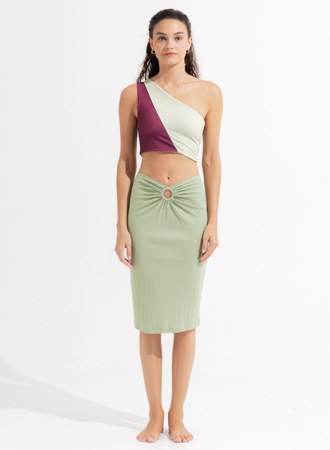 Talia Midi Skirt Matcha