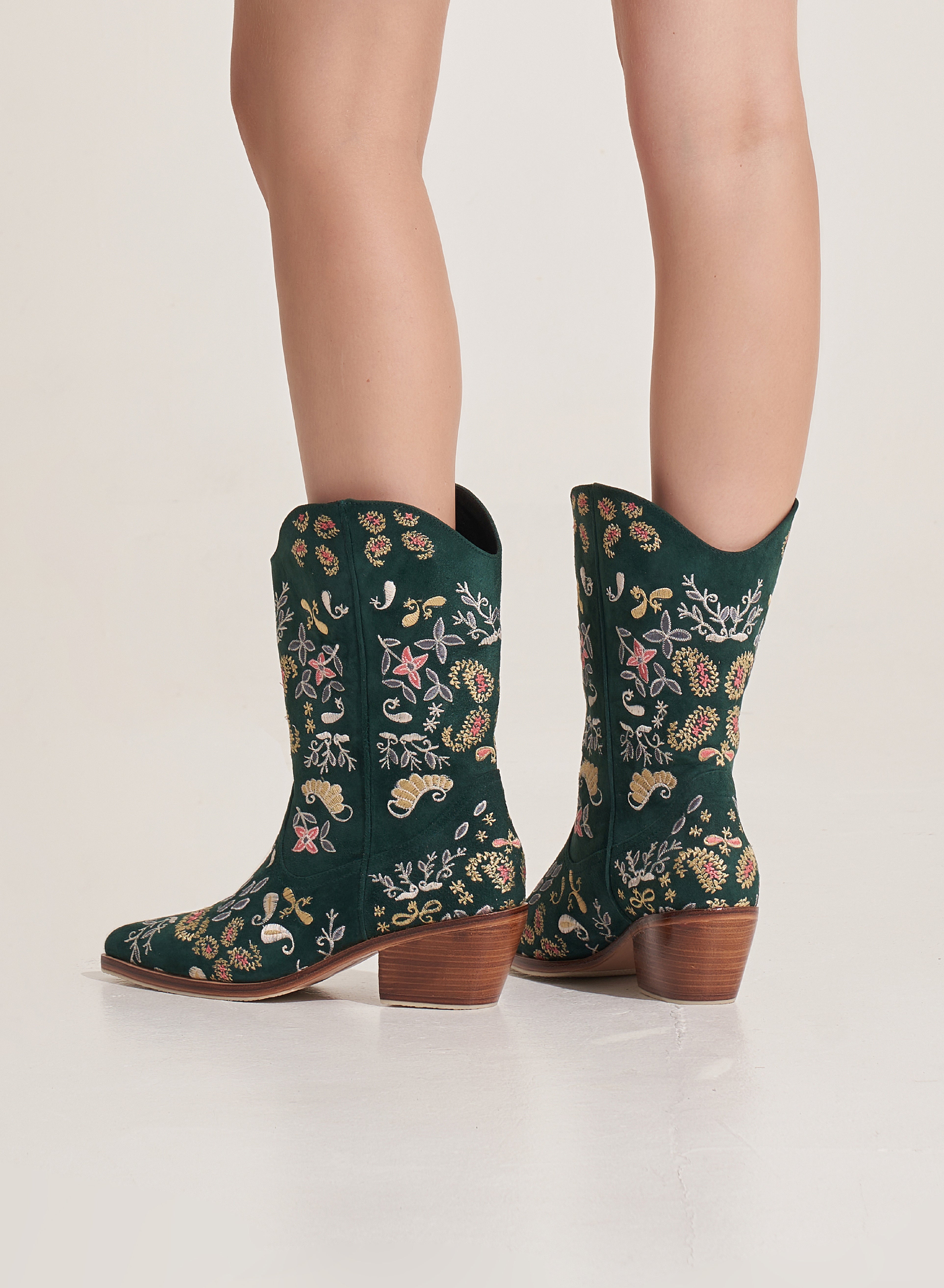 Yash Ankle Cowboy Boots Green