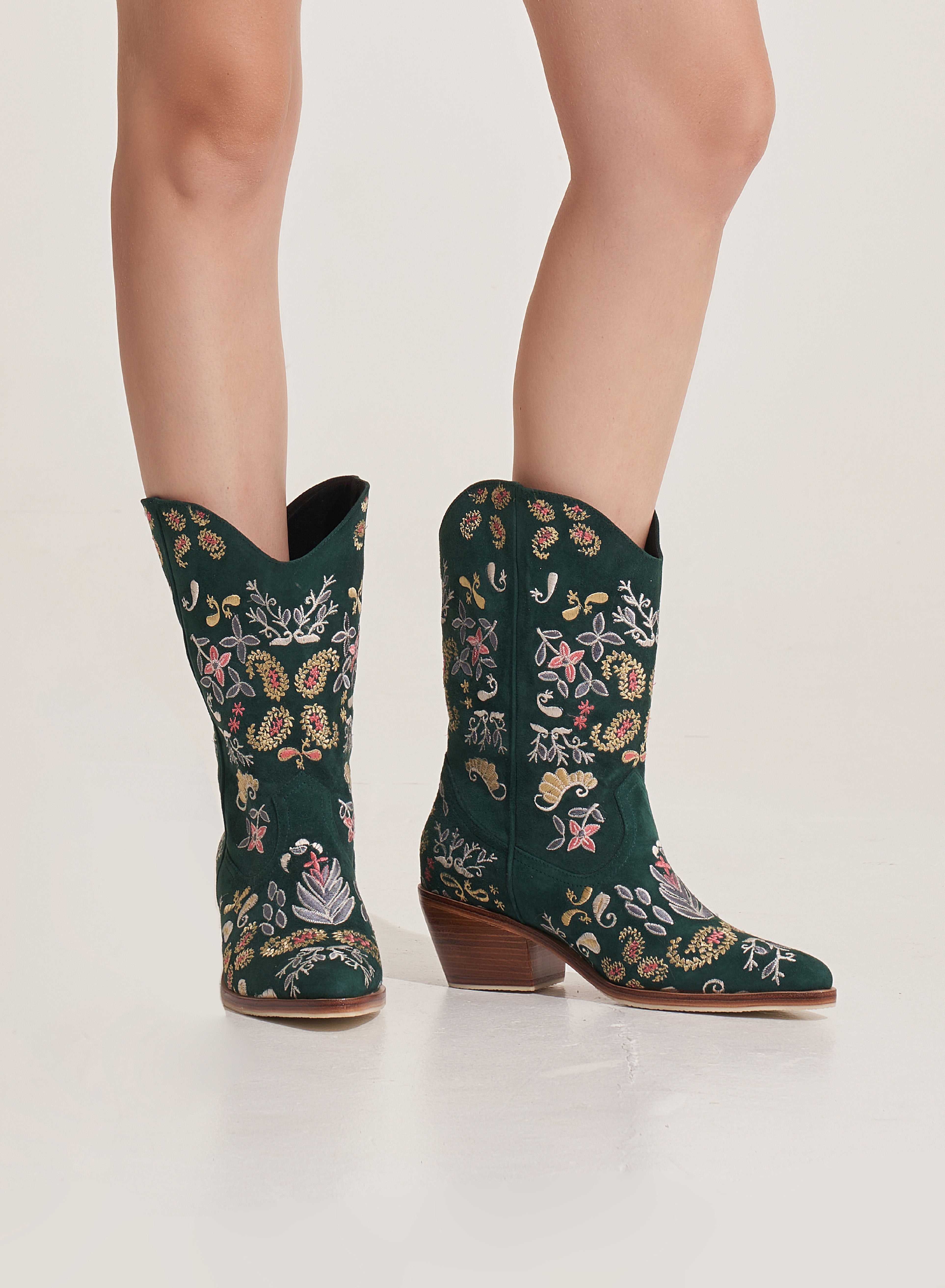 Yash Ankle Cowboy Boots Green