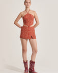 Yash Ankle Cowboy Boots Maroon