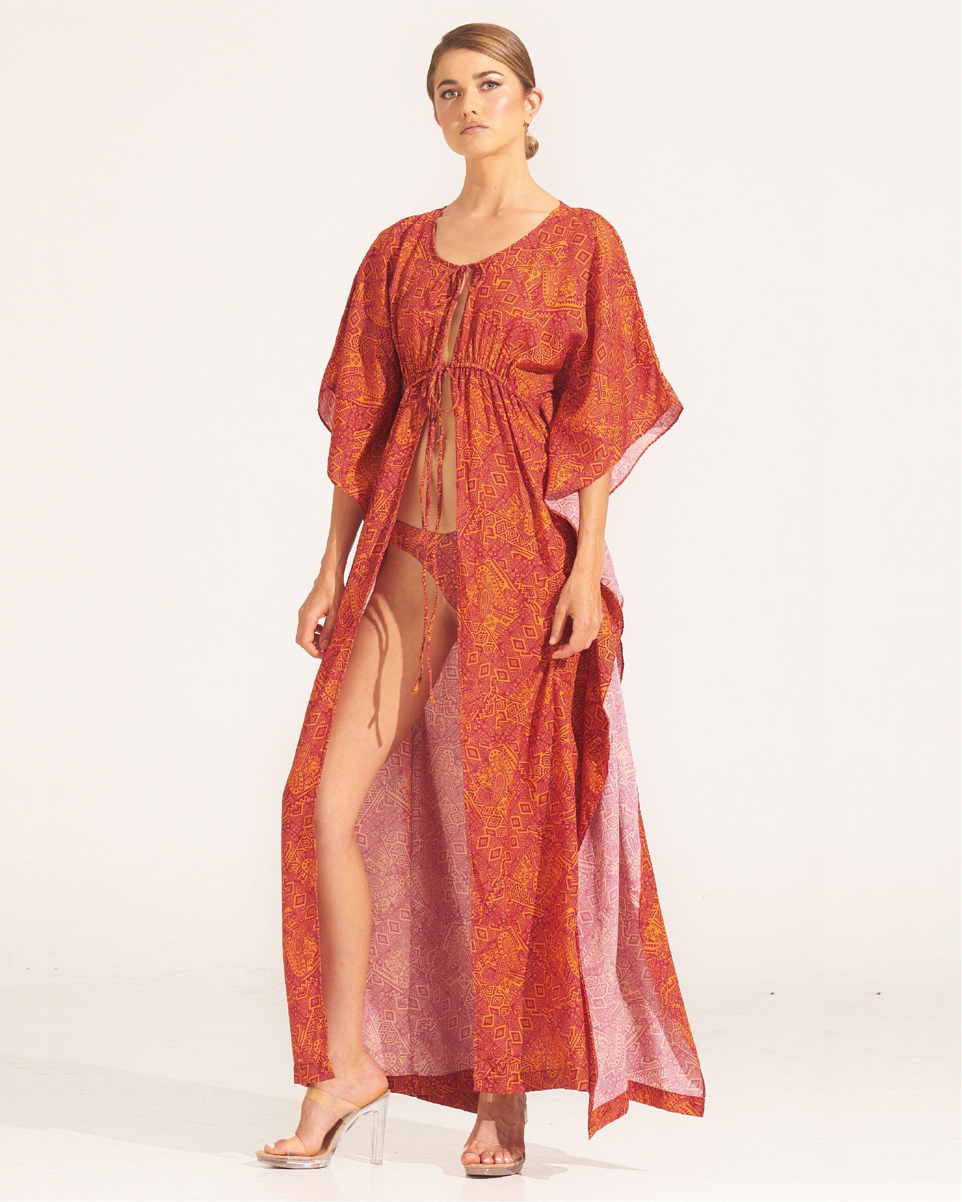 Morrato Bali Cover-Ups OS Shahnoor Robe Hesperia Persimmon