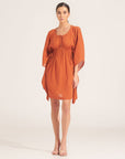 Morrato Bali Mini Dress Insha Kaftan Burnt Ochre