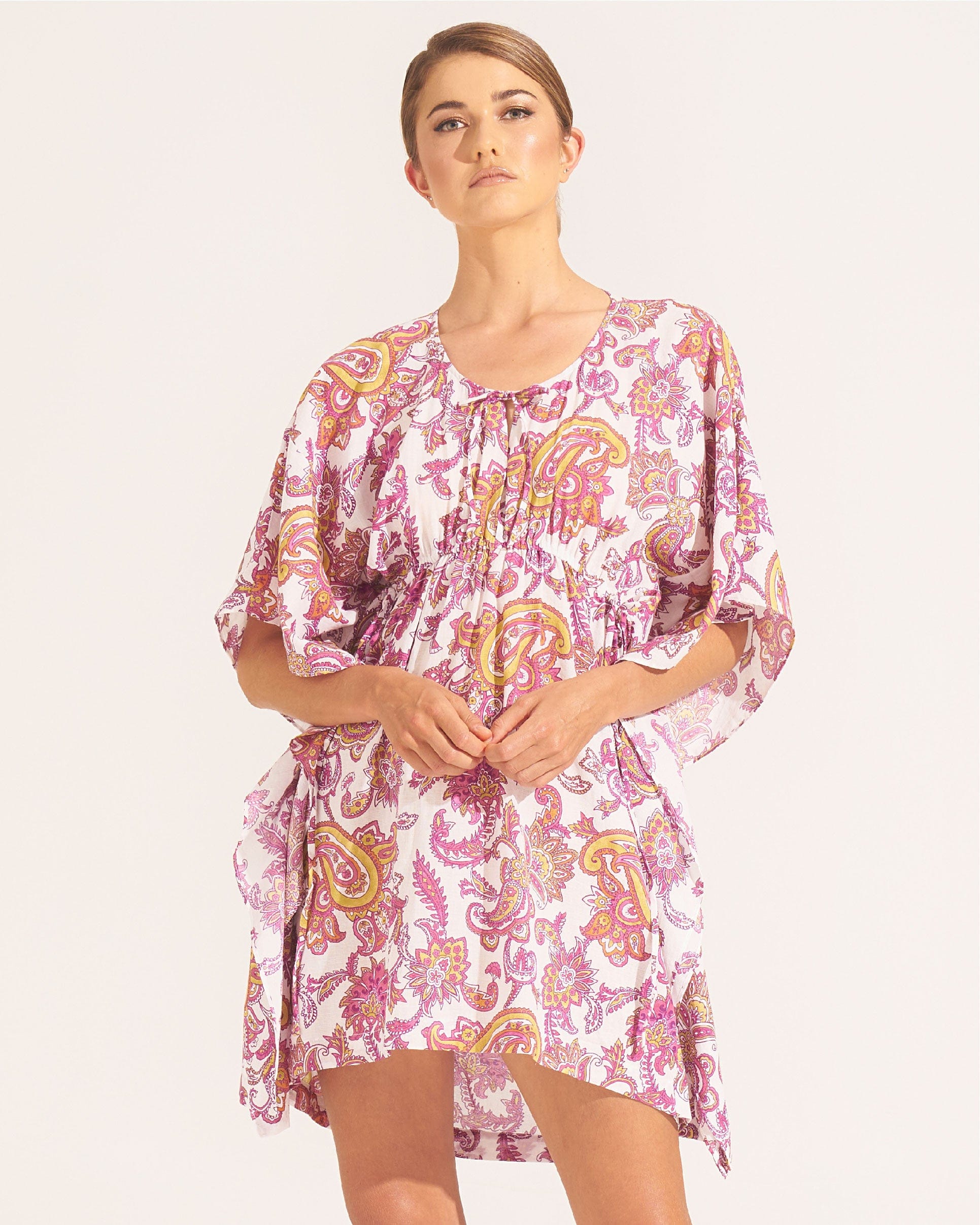 Morrato Bali Mini Dress Insha Kaftan Marudeva Moss