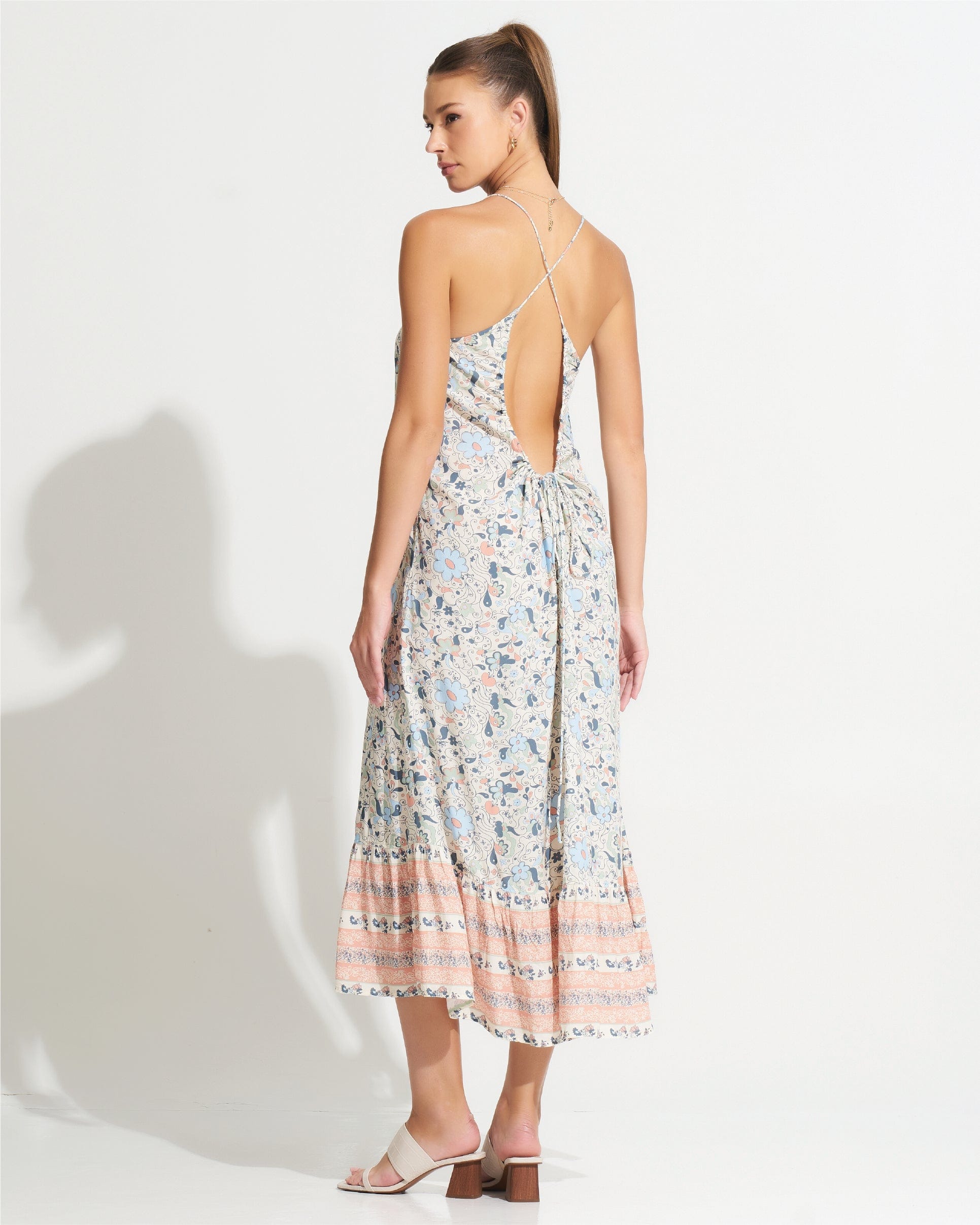Morrato Maxi Dress Farrah Midi Ruffle Fleur Seashell