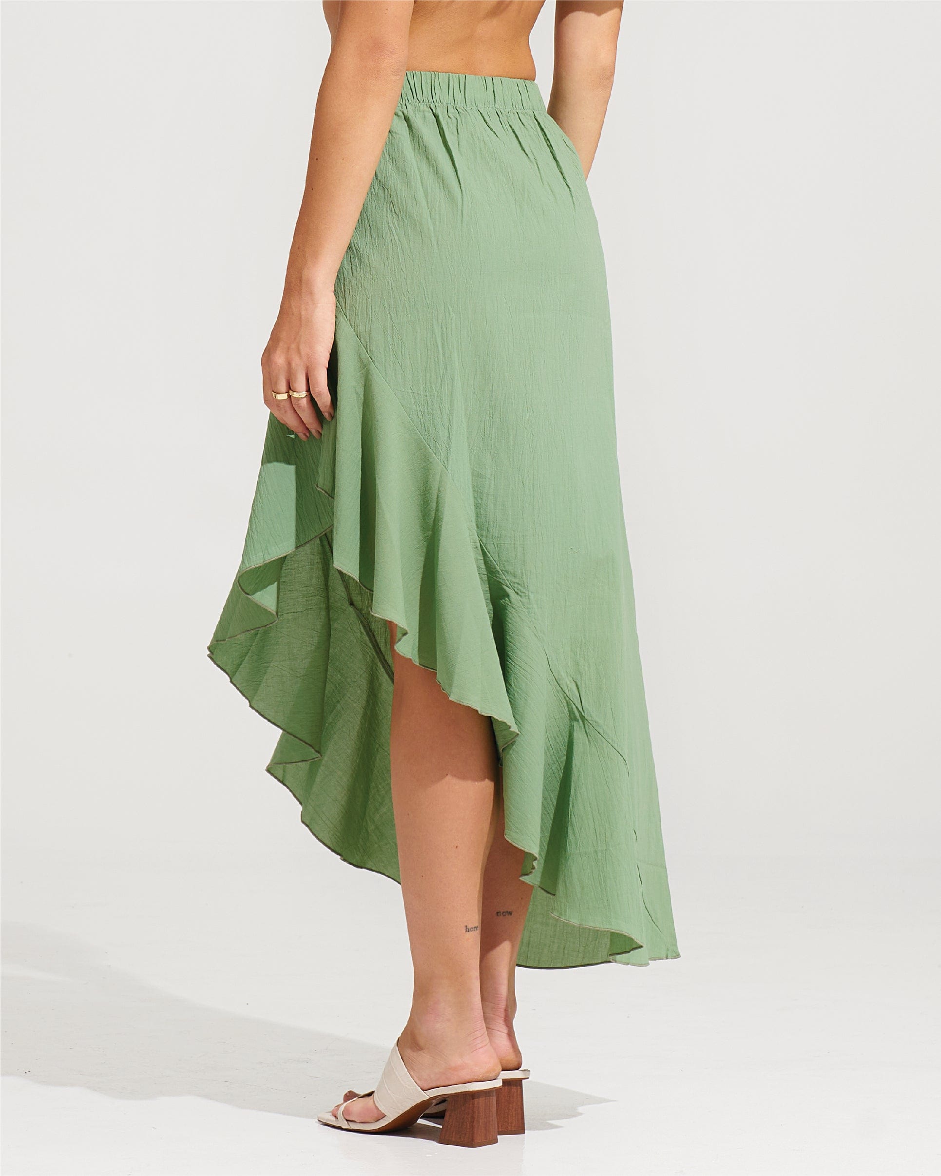 Morrato Midi Skirt Brielle Skirt Basil