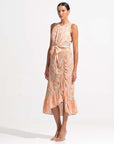 Morrato Midi Skirt Lynette Asymmetrical Skirt Fleur Peach