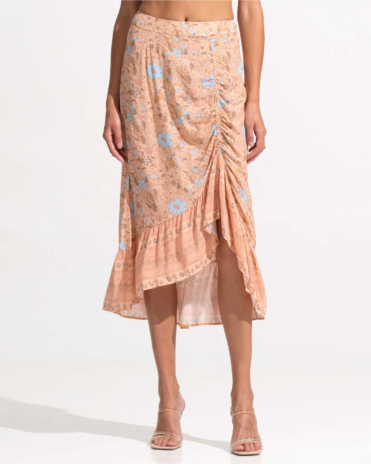Morrato Midi Skirt Lynette Asymmetrical Skirt Fleur Peach