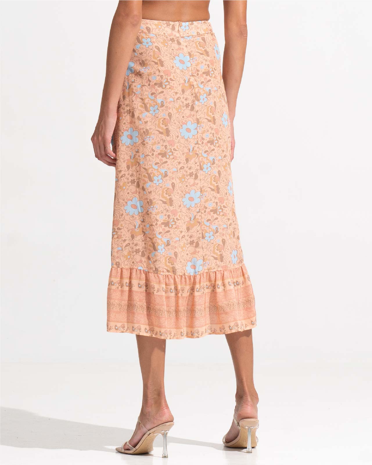 Morrato Midi Skirt Lynette Asymmetrical Skirt Fleur Peach