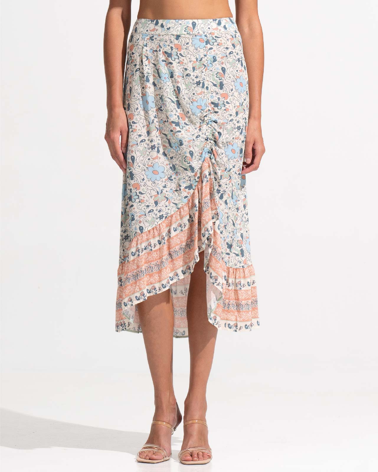Morrato Midi Skirt Lynette Asymmetrical Skirt Fleur Seashell