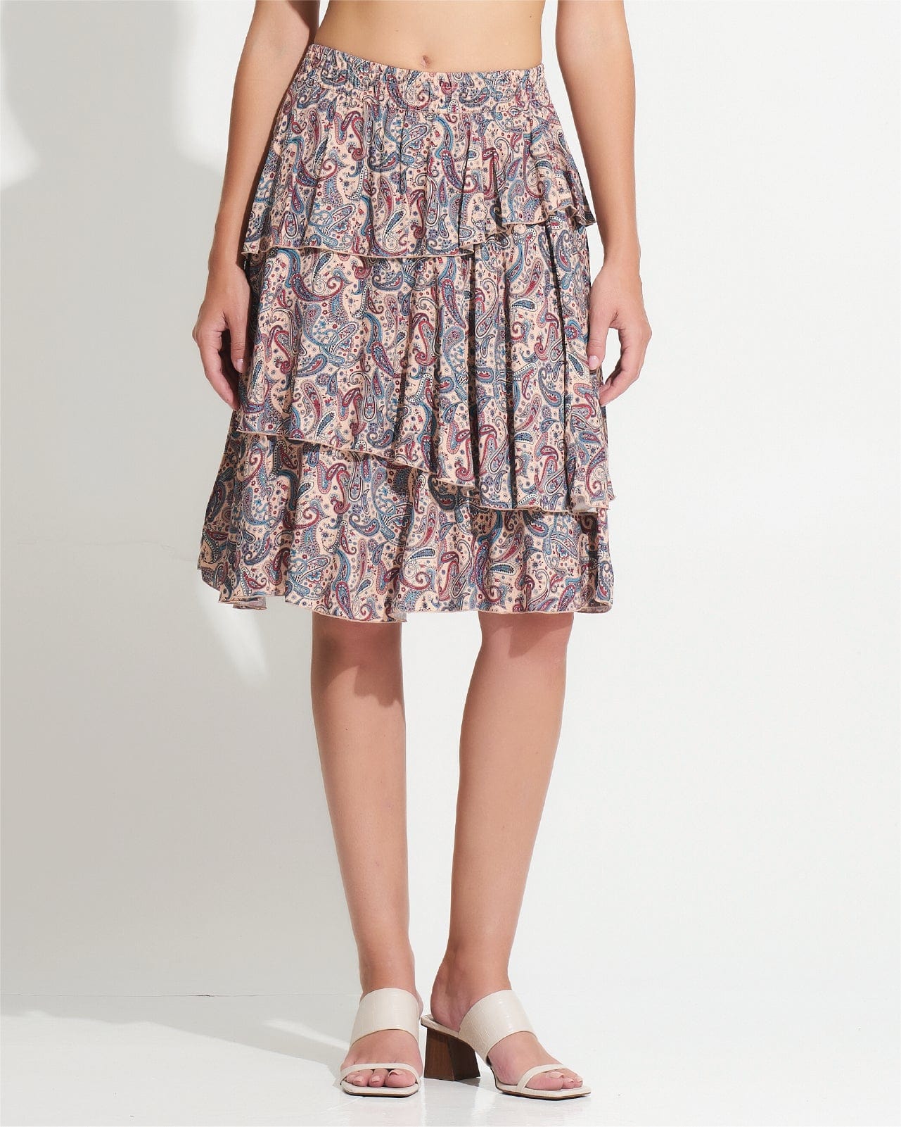 Morrato Mini Skirt Lynette Ruffle Skirt Maizey Navajo White