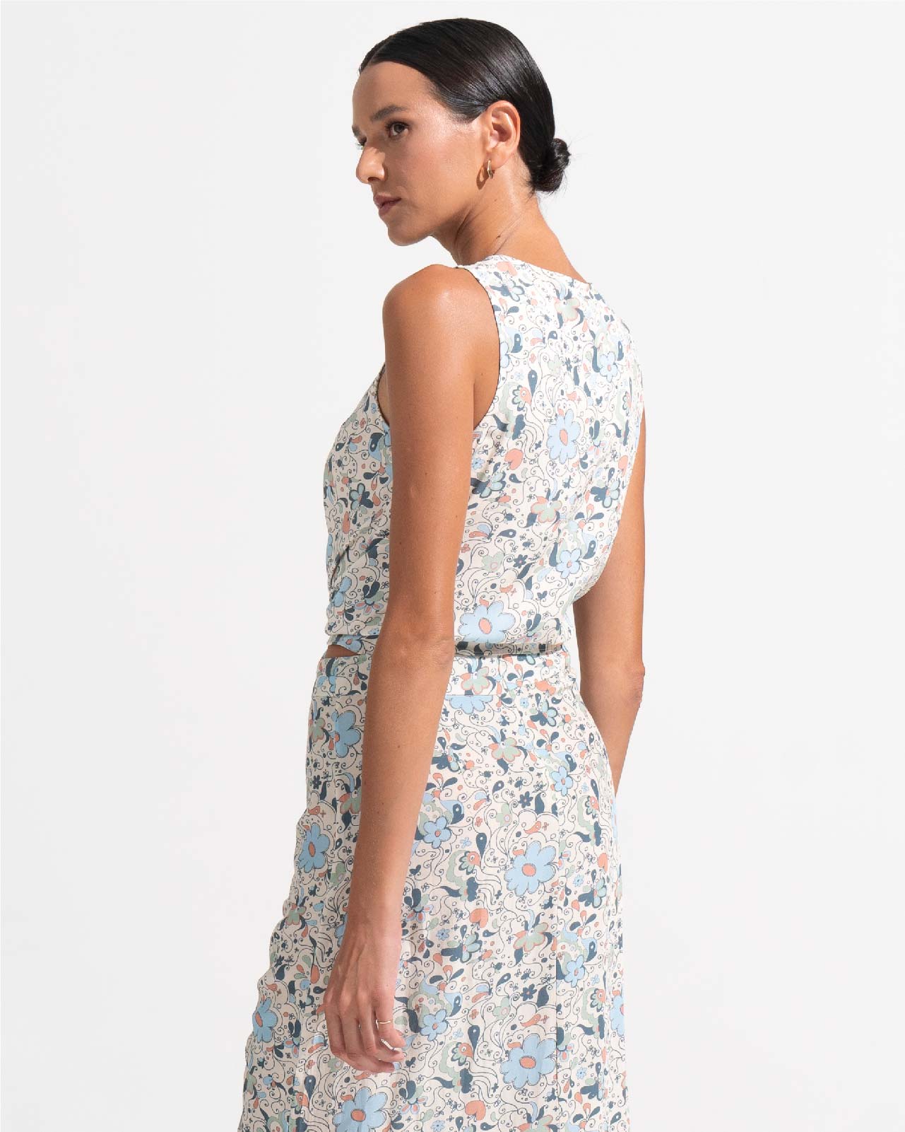 Morrato Top Calandra Sleeveless Top Fleur Seashell