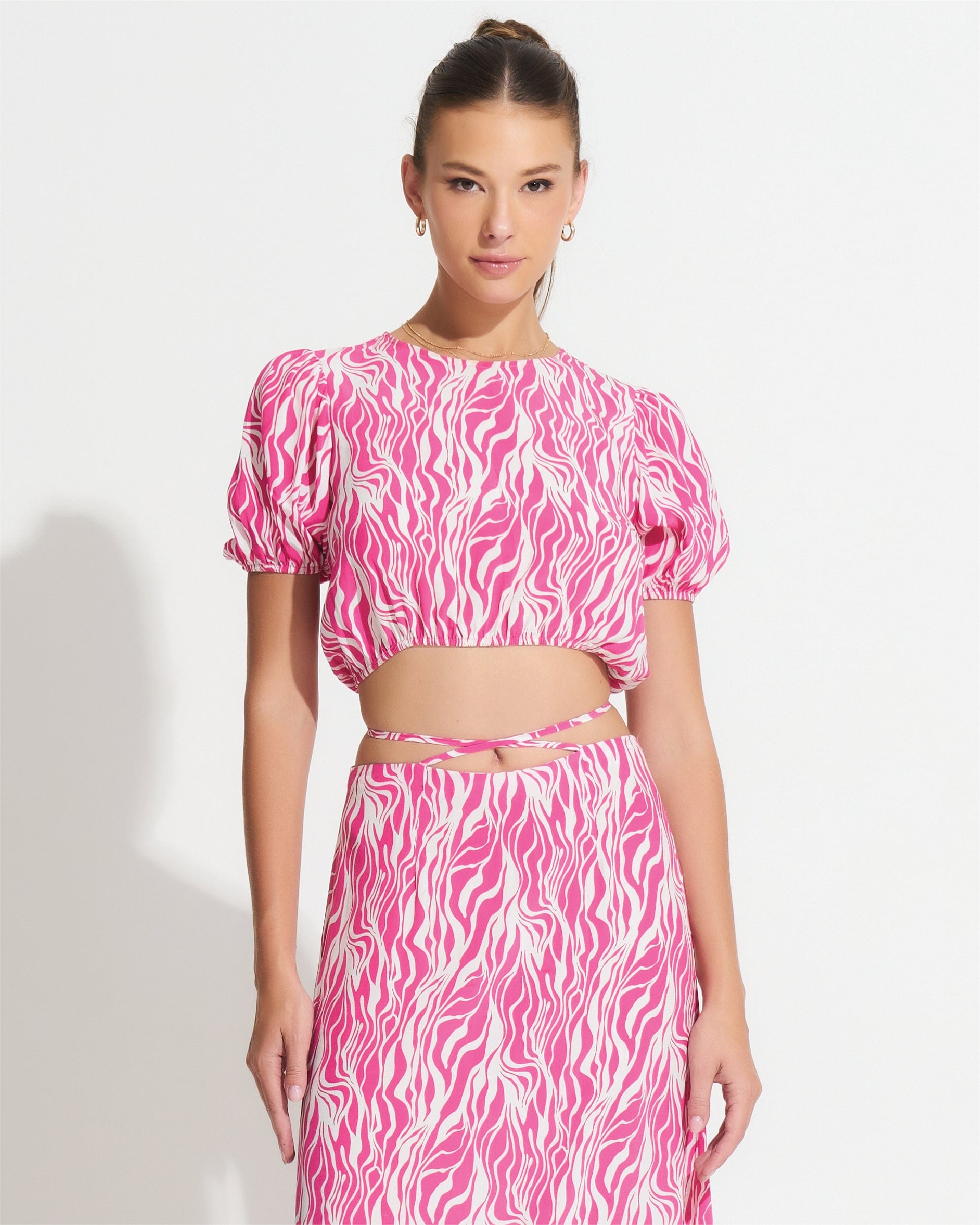 Morrato Top Canne Crop Top Rhiannon Fuschia