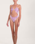Solange One Piece Topographical Violet