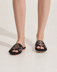 Yema Embroidered Sandal Black