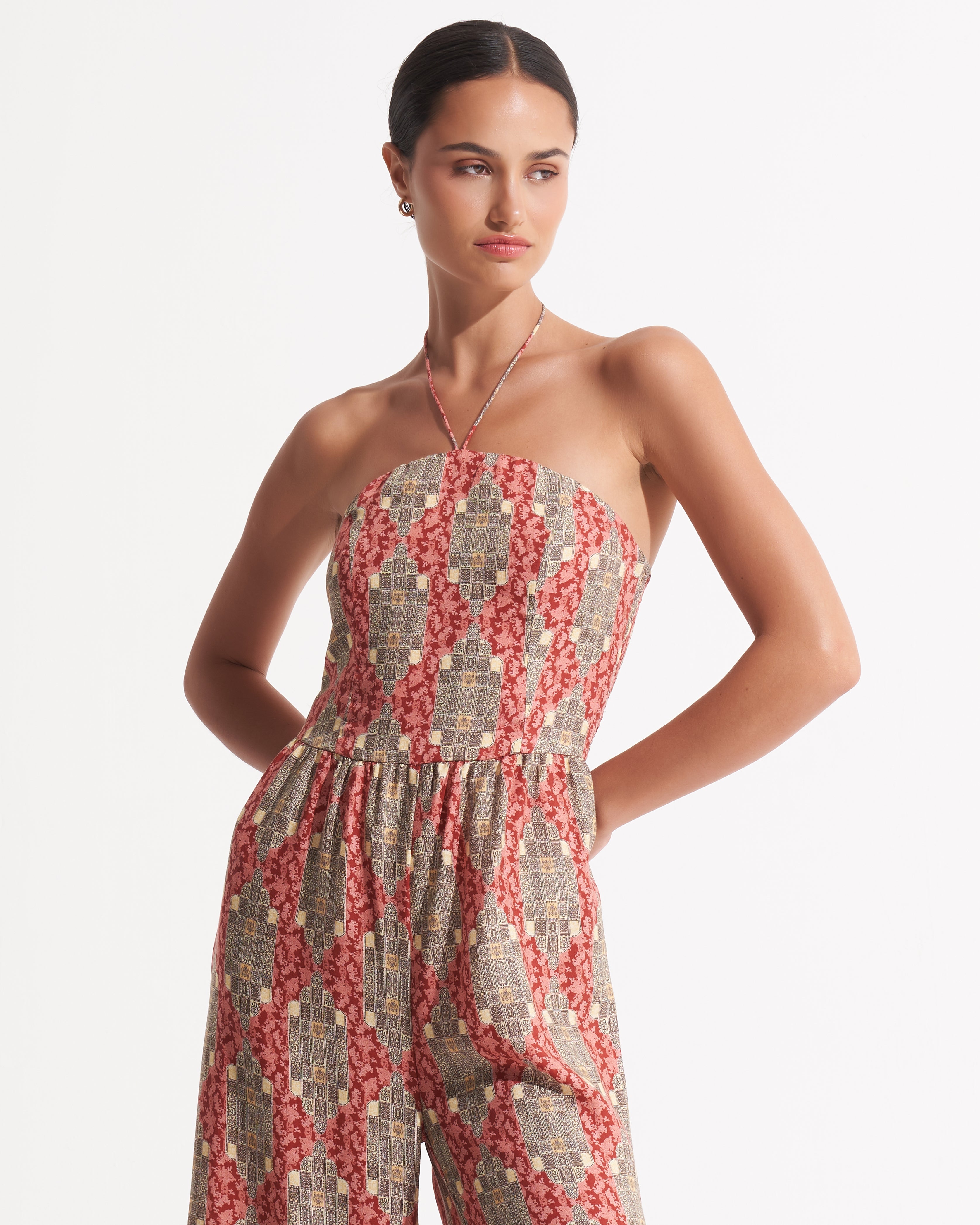 Daphne Long Jumpsuit Giina Red Ochre