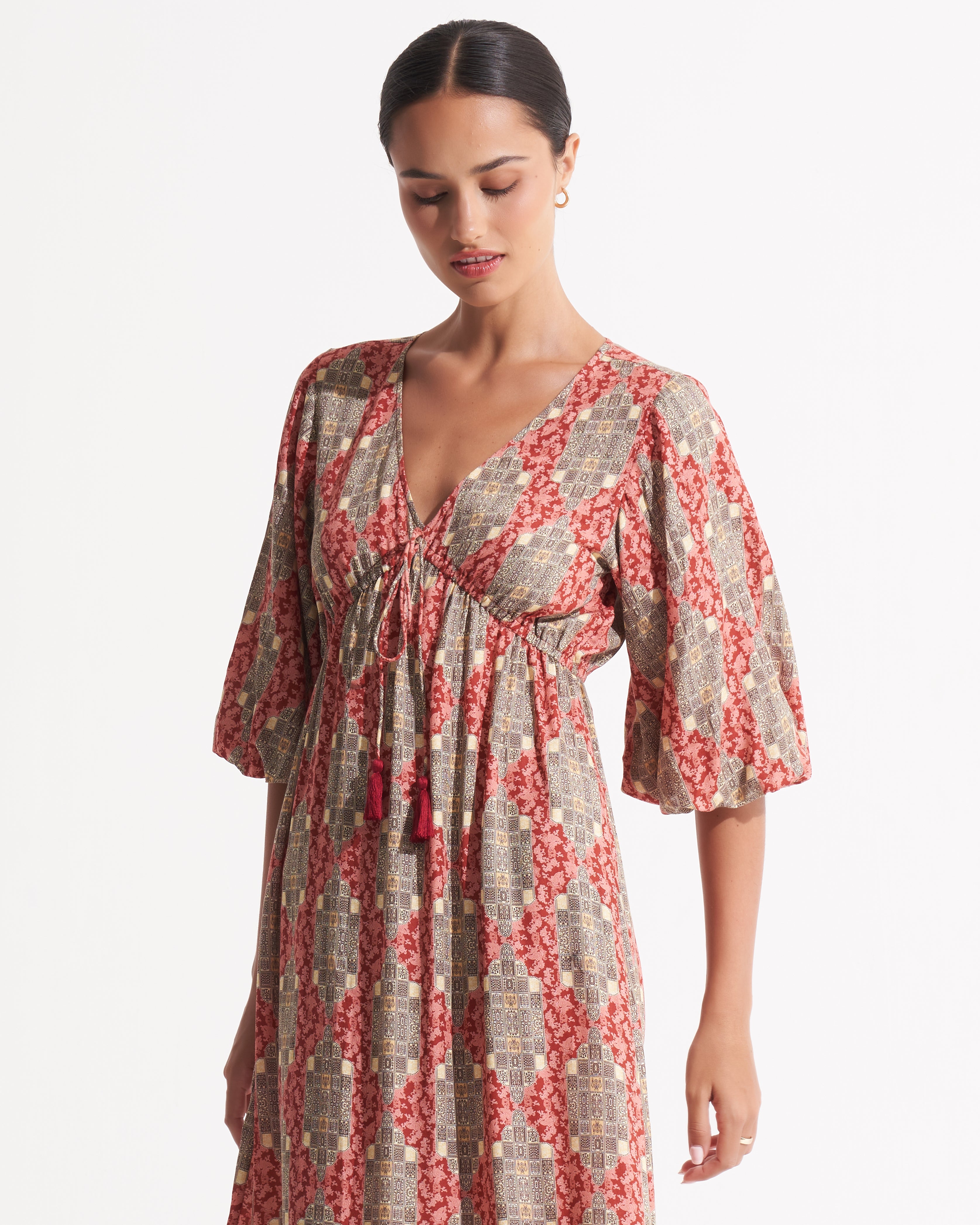 Eesha Maxi Dress Giina Red Ochre