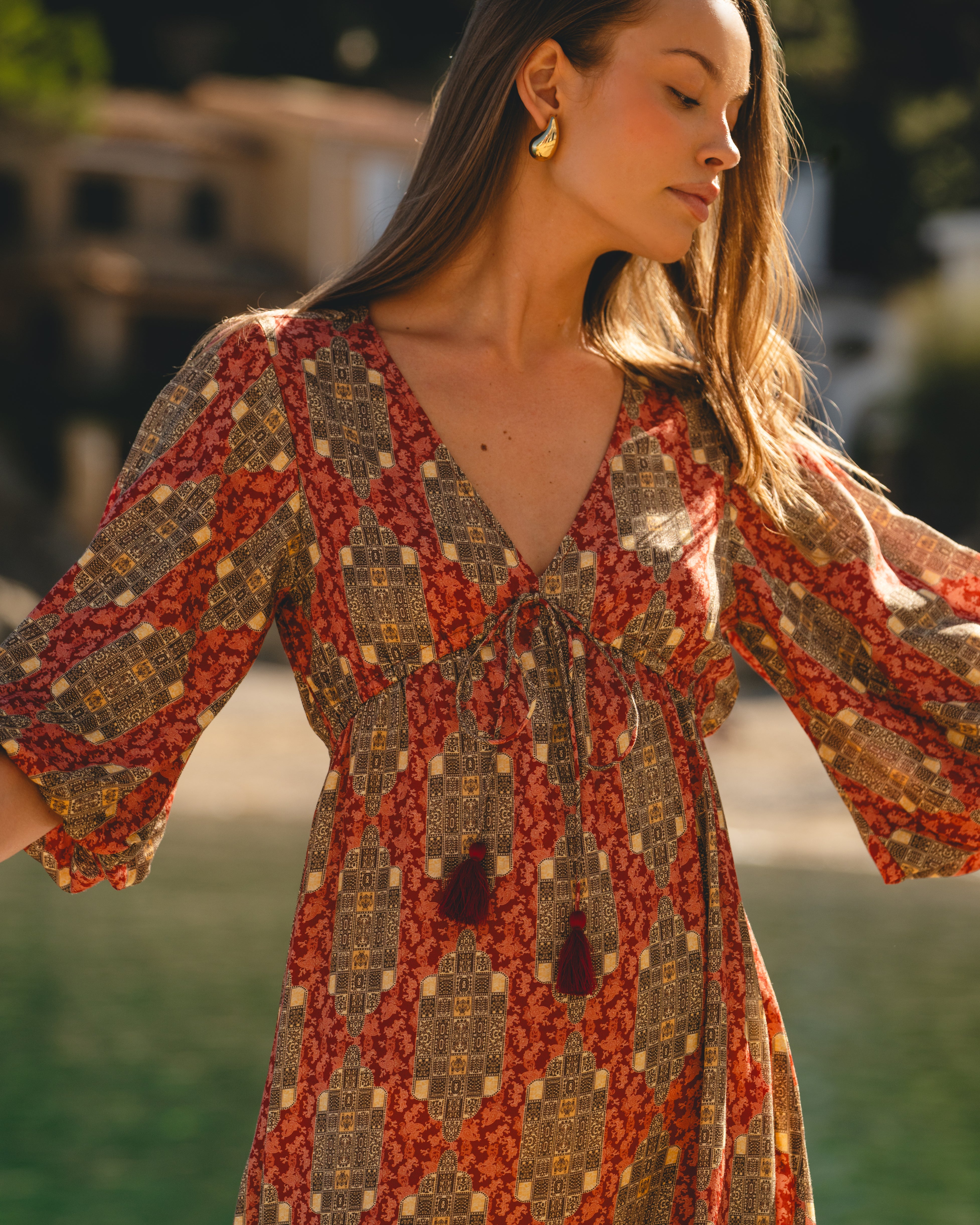 Eesha Maxi Dress Giina Red Ochre